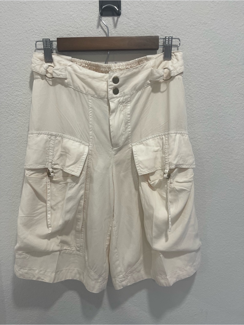 Anthropologie Cream Cargo Shorts